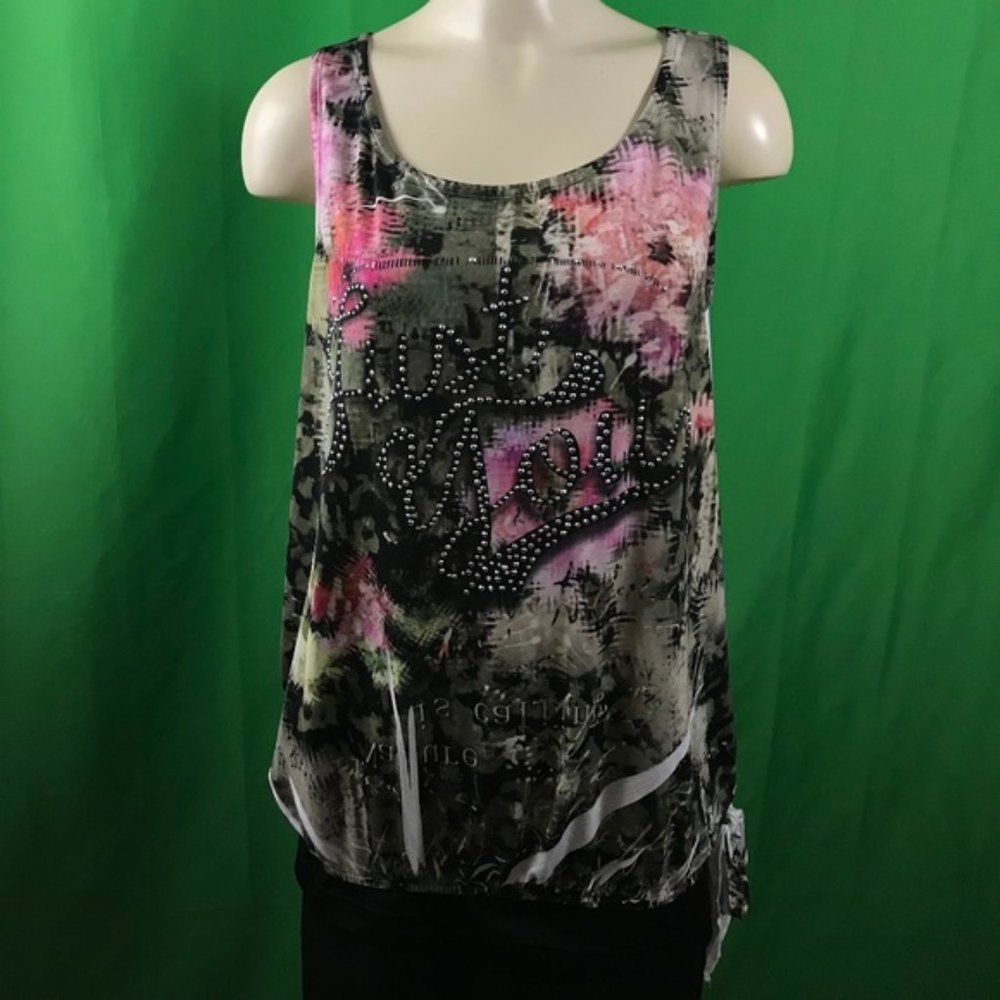 Cute sleeveless top with bling Just You embellished Medium